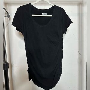 Athleta XL black cinched short sleeve tee EUC